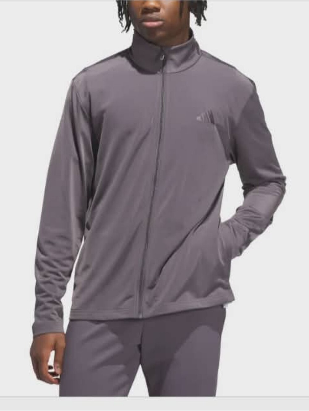 adidas Men's Purple-Grey Full-Zip Performance Jacket